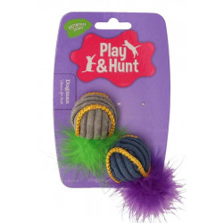 Kattleksak Boll m. Fjädrar - 2pack