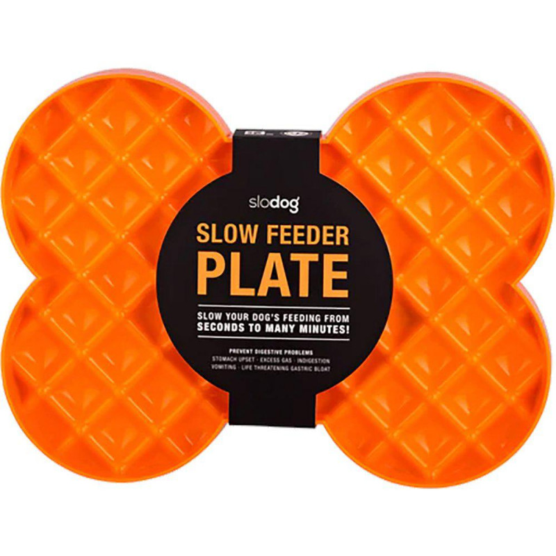 SloDog Slow Feeder Plate Orange