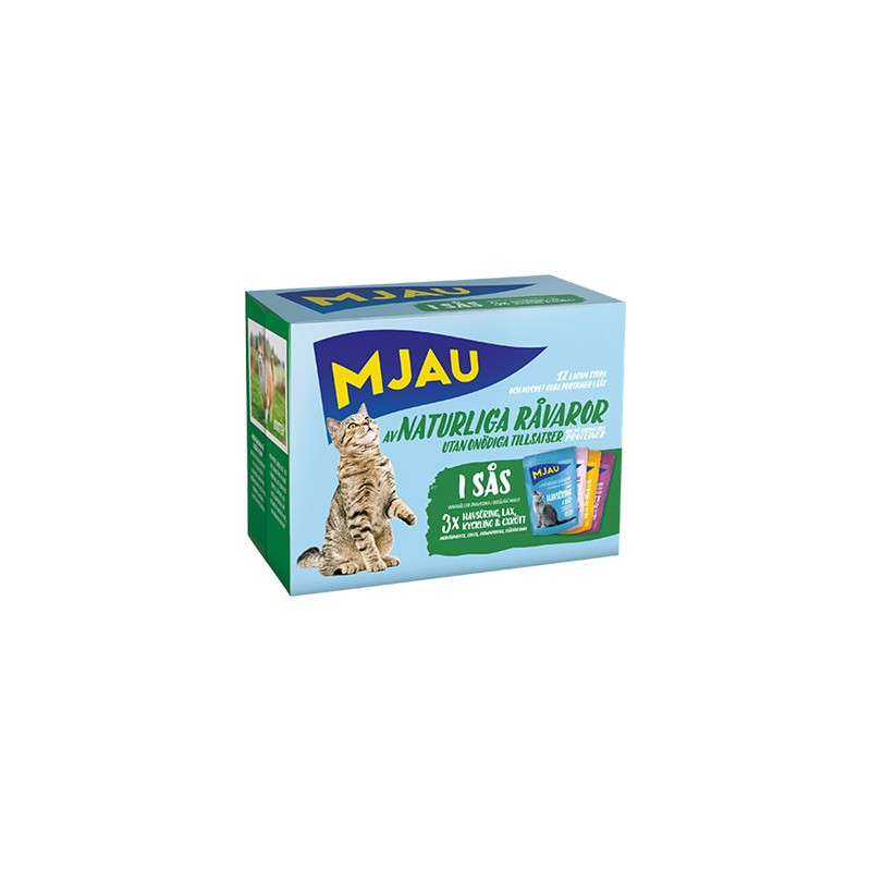 Mjau, Multipack kött och fisksmaker i sås 12*85gr